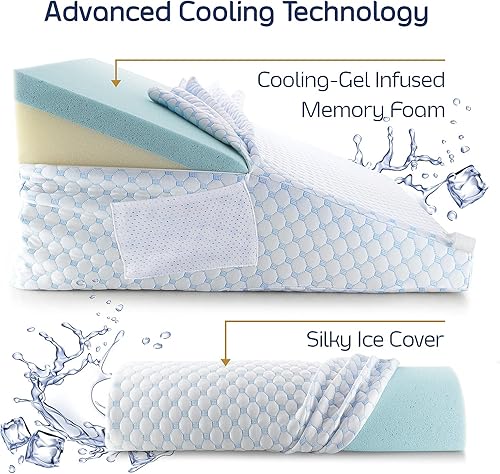 Miniatura 4 de Nestl Almohada de cuña de cama  Almohada de cuña para dormir para reducir el reflujo ácido, almohadas de cuña para después de la cirugía 8 en 1,