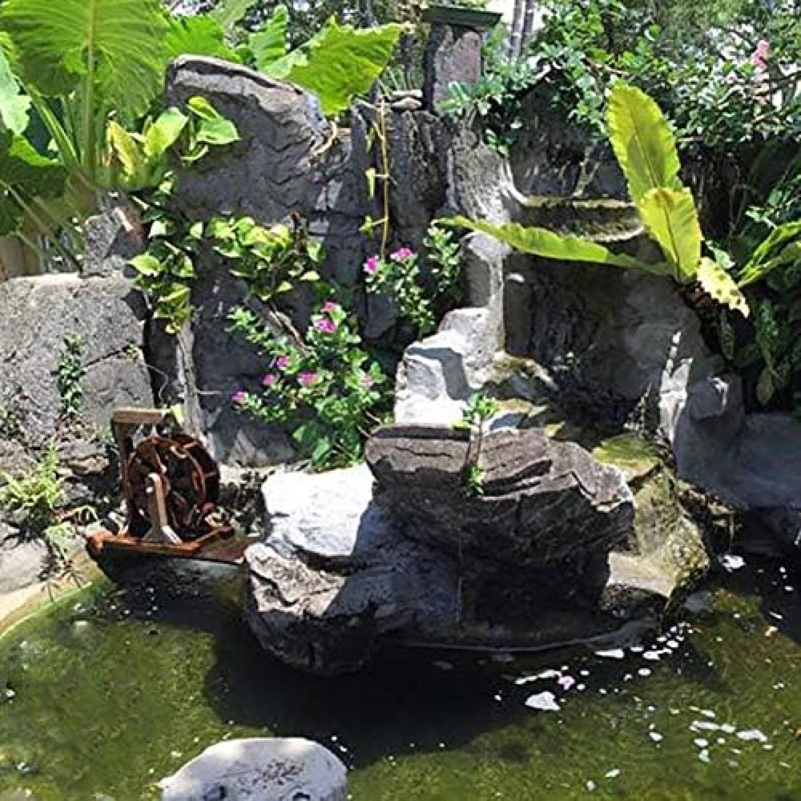 Amazon.co.jp: ポンプ付き木製水車噴水、禅屋外機能池装飾,20cm