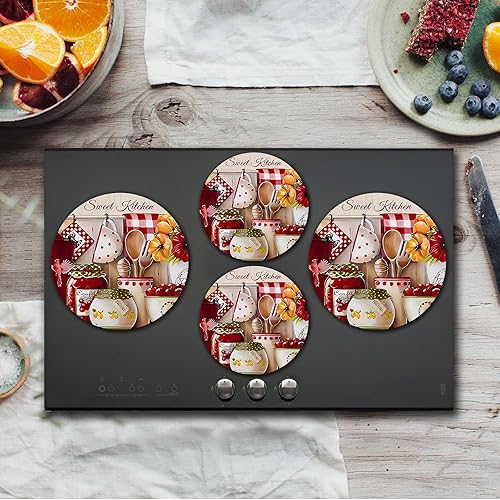 Miniatura 3 de Fundas rústicas para quemadores de estufa eléctrica, paquete de 4 fundas redondas para quemadores de estufa, 8 y 10 pulgadas, fundas para quemadores