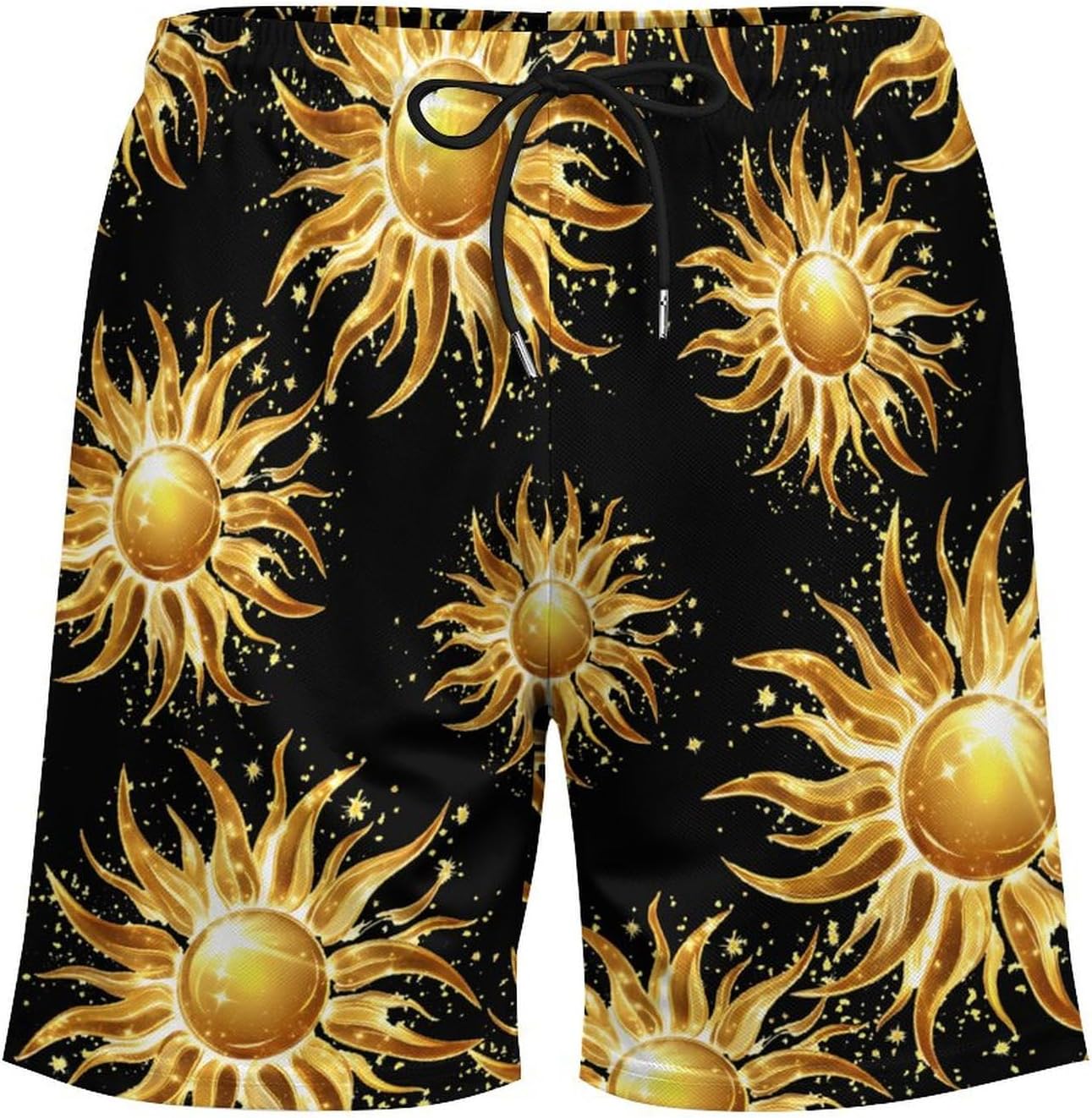 Magic Sun Print Mens Swim Trunks Summer Beach Shorts Board Shorts Swimwear Bathing Suits with Pockets