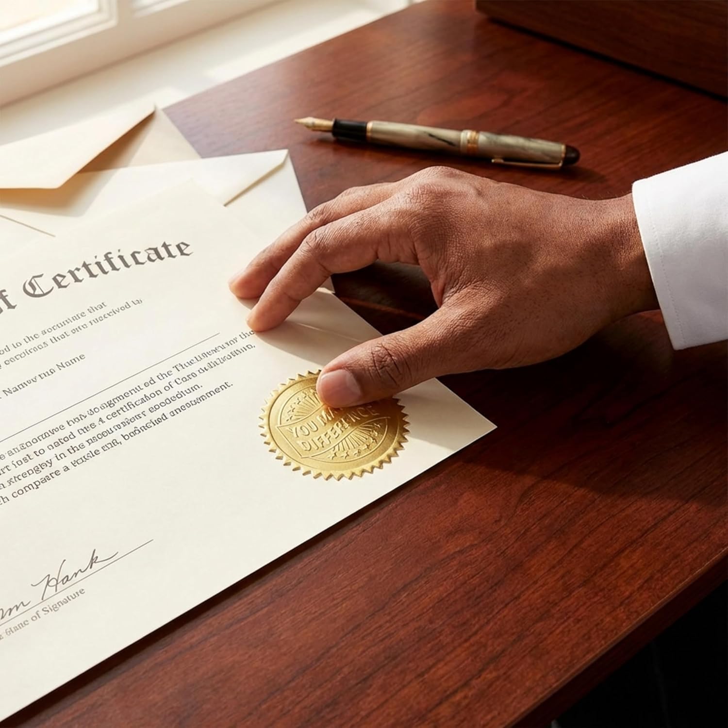 PaperDirect Deluxe Embossed You Make a Difference Gold Foil Certificate Seals, 2 Inch, Self Adhesive, 100 Count, Embossed Seals for Certificates, Achievement Award Stickers for School, Work, Diploma - Image 7