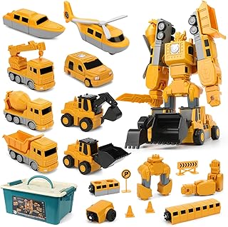 Magnetischer Verformung Roboter Spielzeug für Kinder mit Aufbewahrungsbox DIY pädagogisches Kreativitätspuzzle Bausteine Verformung Roboter Baustellenfahrzeuge Auto für 3+ Jungen Mädchen