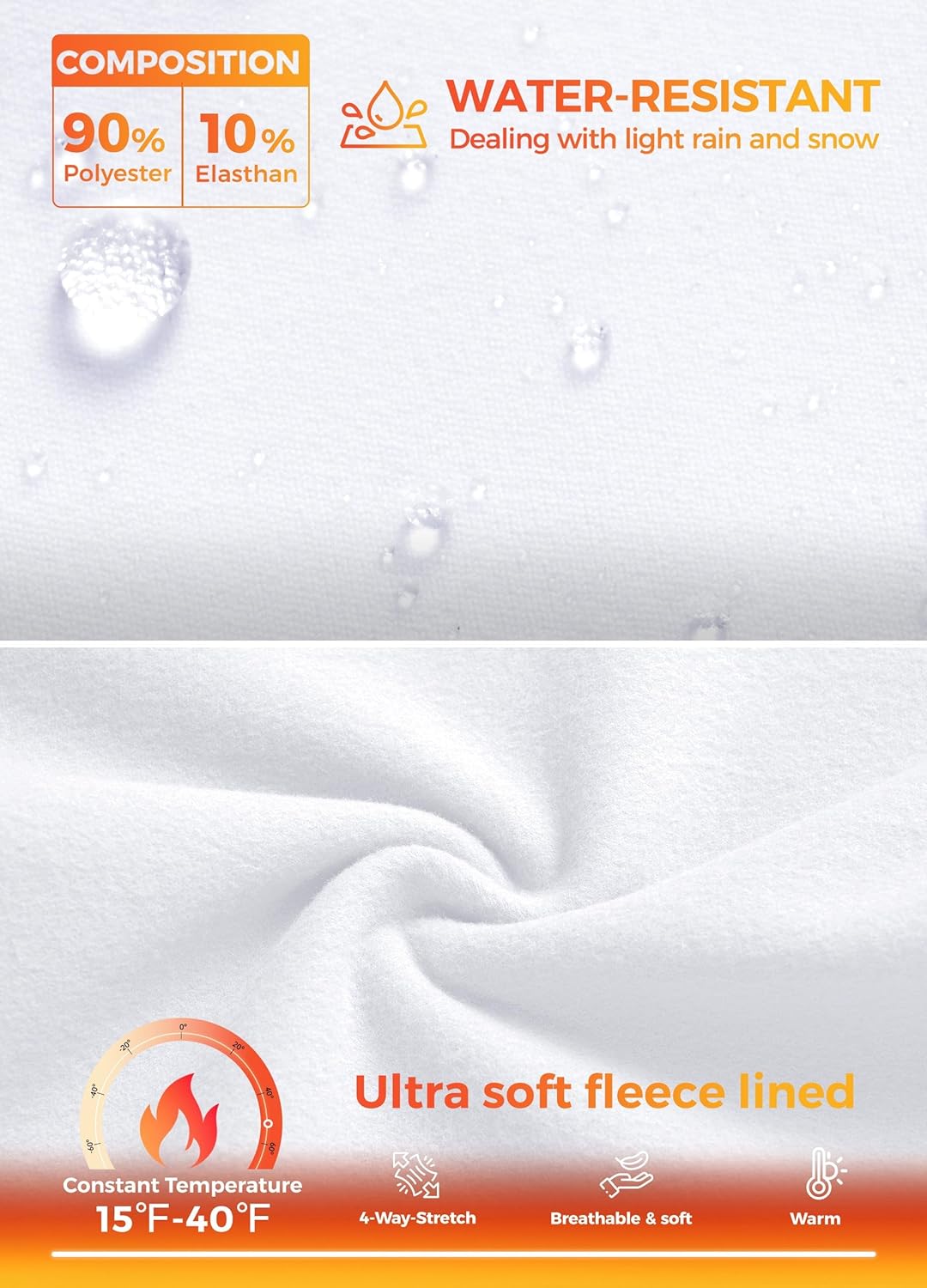 Willit Women's Fleece Lined Leggings Water Resistant Winter Pants Thermal High Waisted Yoga Running with Tights Pockets - Image 3