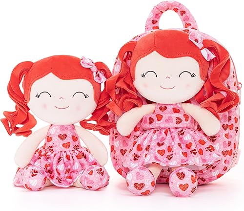 Miniatura 4 de Gloveleya Mochila para niños, A07 Redhead Loving Heart Mochila, Classic