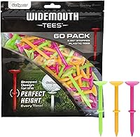 Vista 1 de GoSports 3.25 Widemouth Tees Plastic Golf Tees, 60 Tee Players Pack - Max Distance and Easier Teeing