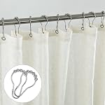 Rideau de douche ferme 96 Inches Long, Tissu de lin Boho moderne Rideaux de douche extra longue 96 Longueur, Cream Beige