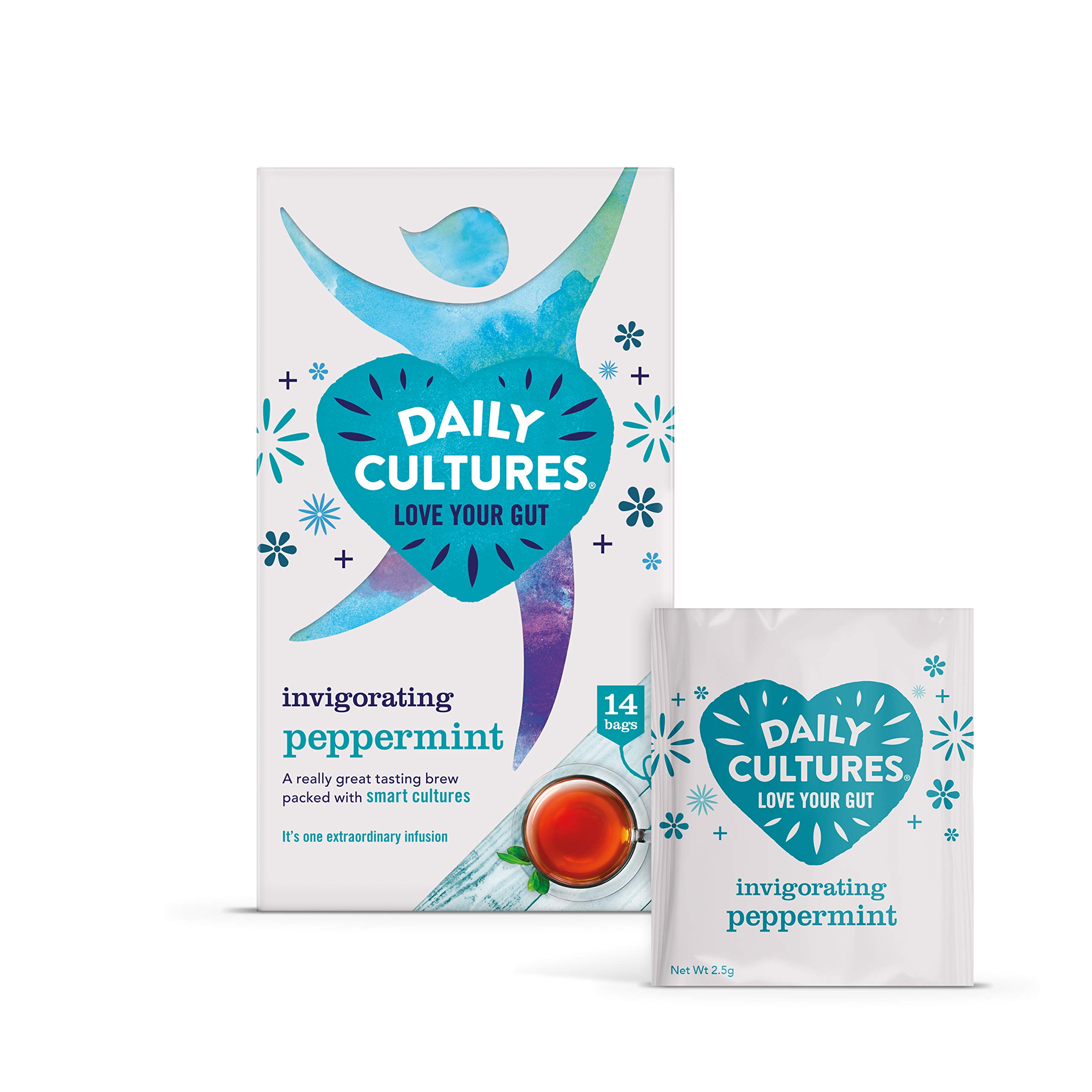 Daily Cultures Peppermint 14 Teabags (Pack of 4, Total 56)