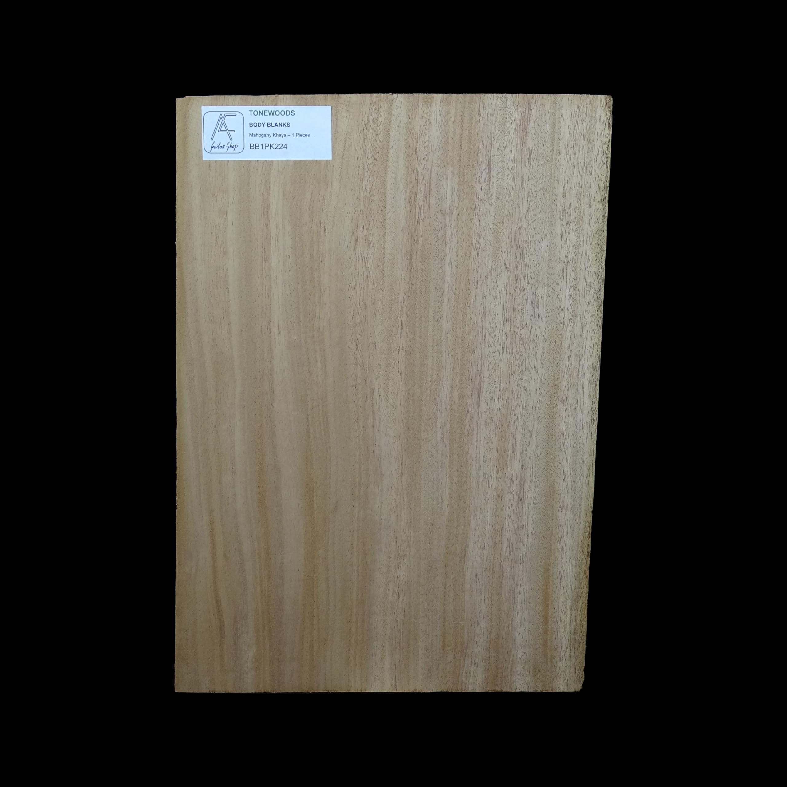 Corps de guitare acajou Khaya massif BB1PK224 bois de lutherie calibré 1 pièce