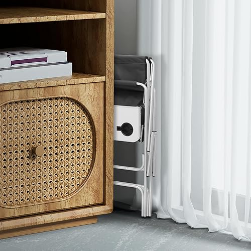 Miniatura 9 de Athena Collection Silla de directores de 44.5 pulgadas de alto, silla plegable para artista de maquillaje con mesa lateral, soporte para tazas,