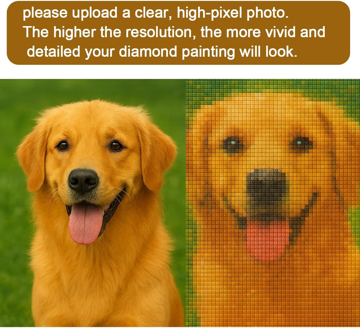 Maydear Custom Diamond Painting Kits for Adults – Personalized Photo to Diamond Art, Full Drill 5D DIY Diamond Dotz with Your Own Picture, Unique Home Wall Décor