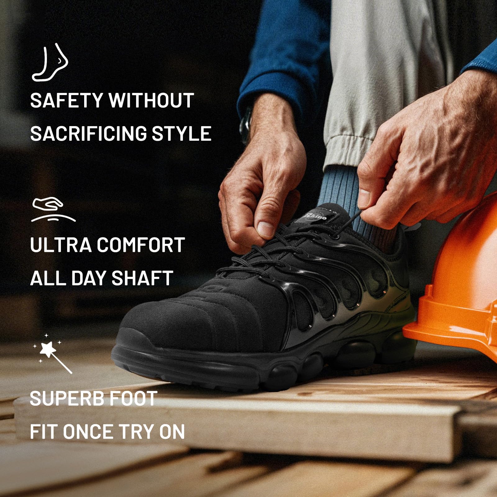 Steel Toe Shoes for Men Women Comfortable Lightweight Work Sneakers for Men Composite Toe Safety Sneakers Men's Slip Resistant Indestructable Construction Safety Shoes