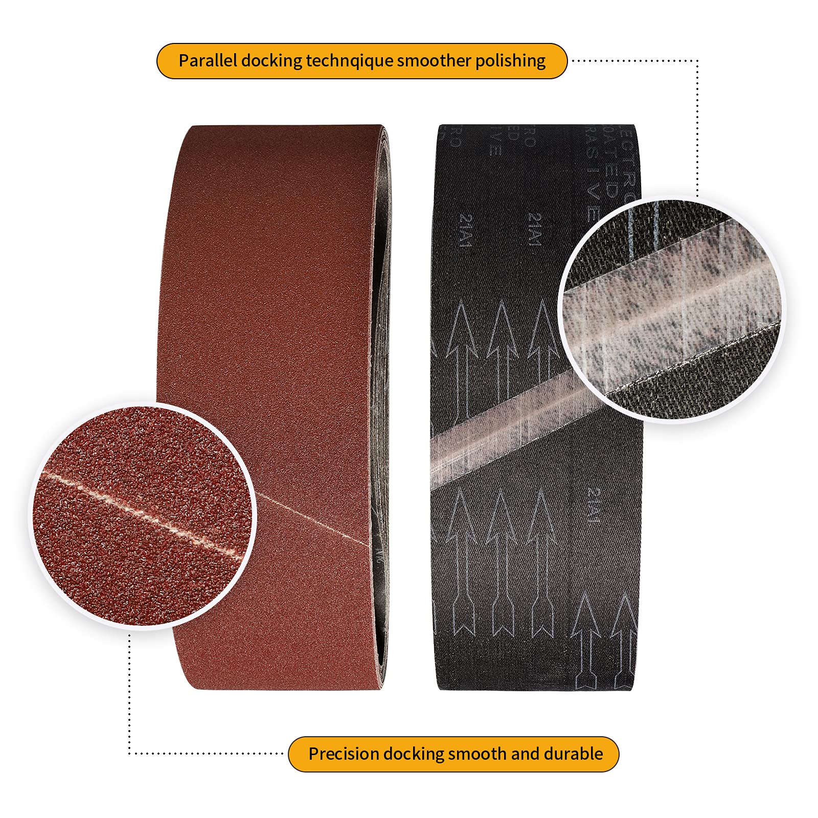 Sruhrak 14 Pack Abrasive Sanding Belts- 75x610mm Polishing Sanding Belt - Image 3