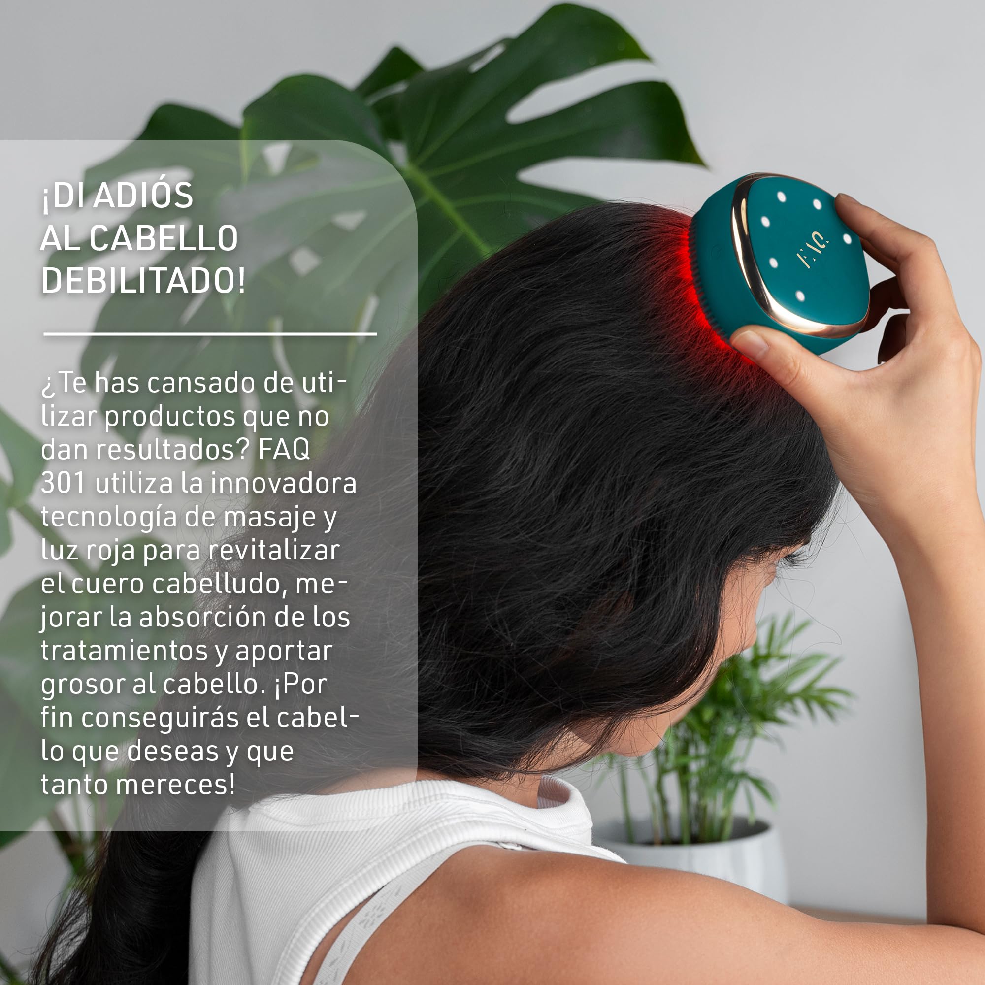 Masajeador LED cuero cabelludo FAQ 301 para crecimiento pelo cuidado capilar absorción tratamientos