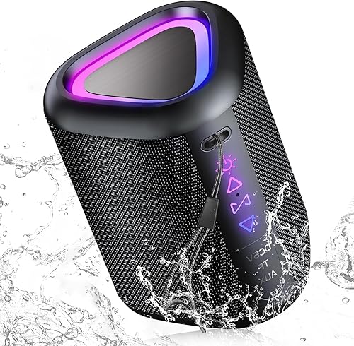 aowoka Bluetooth Speaker, 2025 Portable Wireless Speakers with Led Light, Bluetooth 5.4, 24H Playtime, Enhanced Bass, IPX7 Waterproof, Outdoor Speaker for Travel, Sport, Party, Biking. - 78% off