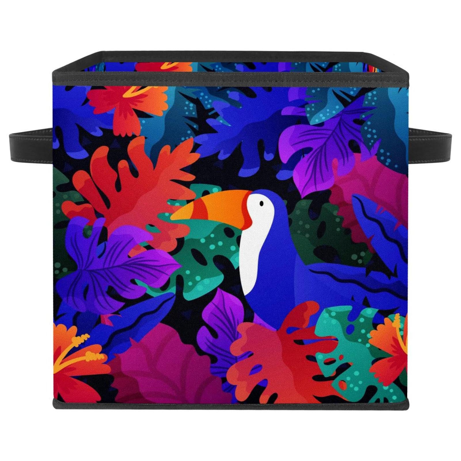 Boîte de rangement motif feuille violette tropicale pour placard design