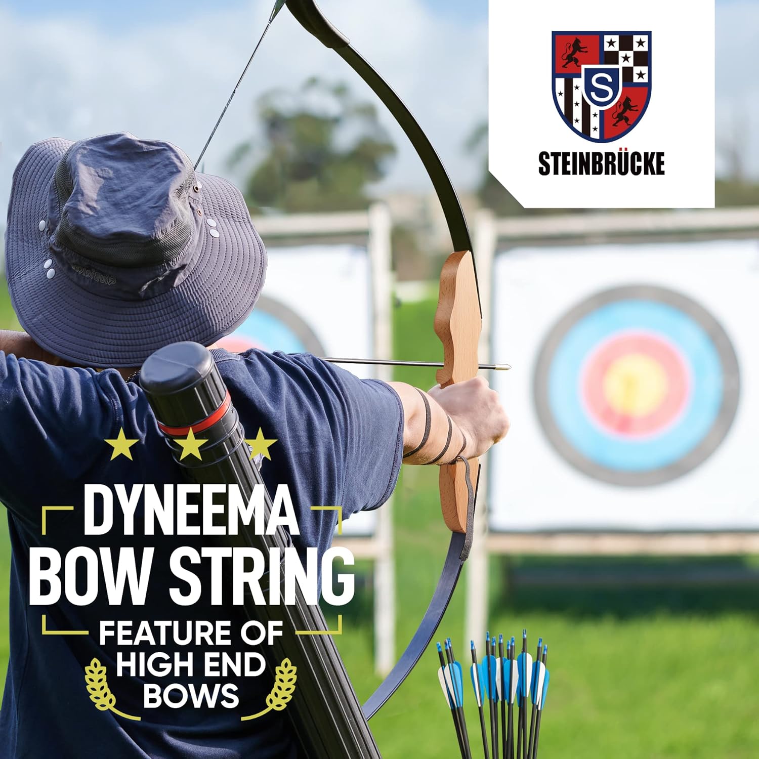 54'' Recurve Bow and Arrow Set Adults 30/40 lbs, Archery Traditional Wooden Takedown Recurve Bows Set Includes 9 Arrows 5 Target Faces for Outdoor Hunting Training (30LBS)