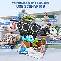 Vista 7 de Intercomunicadores inalámbricos para el hogar, intercomunicador inalámbrico manos libres, largo alcance, 8 niveles de volumen, 4 timbres dúplex