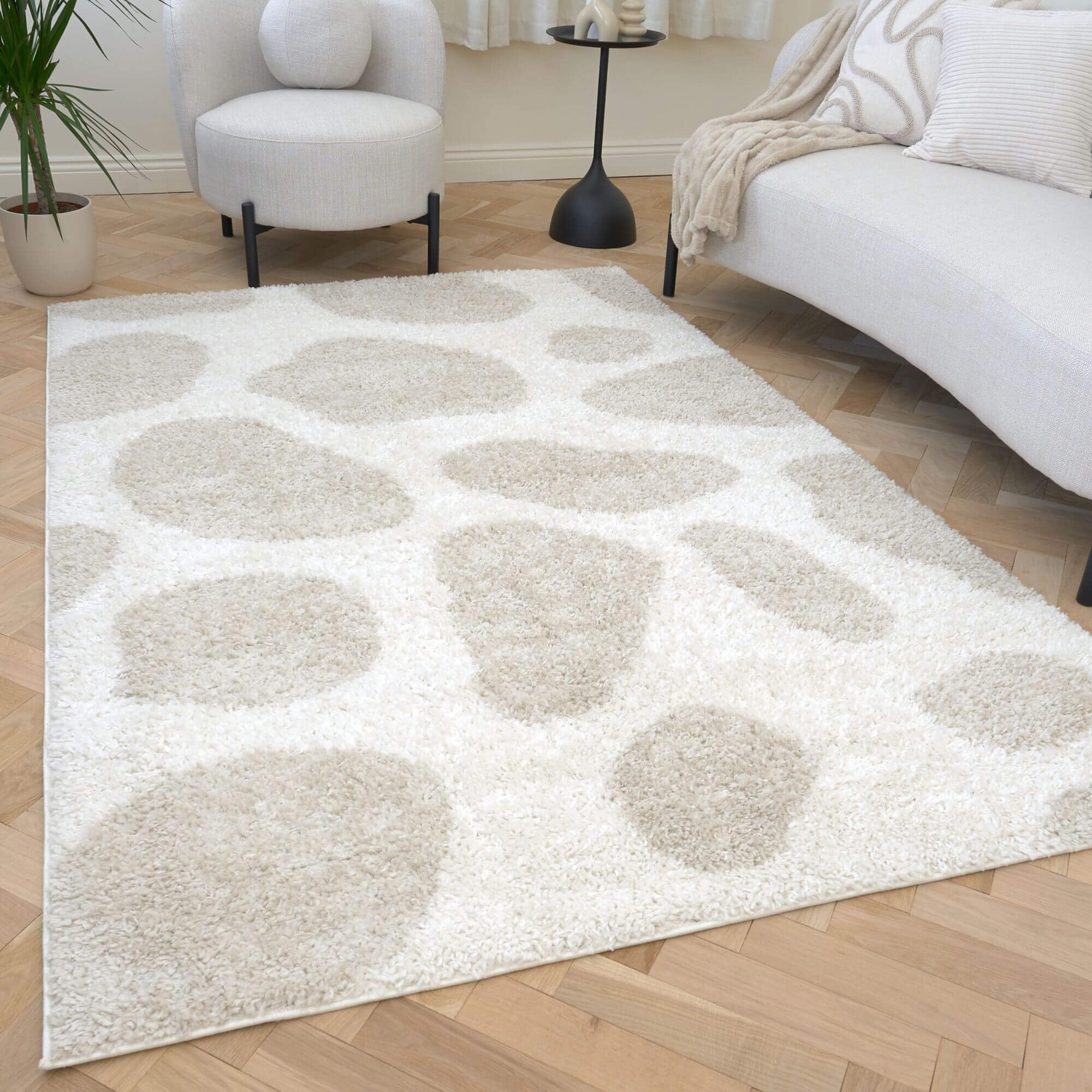 THE RUGS Moodi Shaggy Rug - Light Beige - 160 cm x 230 cm