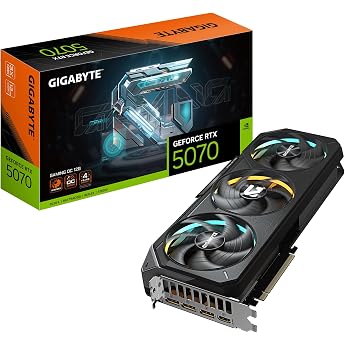 Gigabyte GeForce RTX 5070 Gaming OC 12G Graphics Card - 12GB GDDR7, 192 bit, PCI-E 5.0, 2625 MHz Core Clock, 3 x DP 2.1a, 1 x