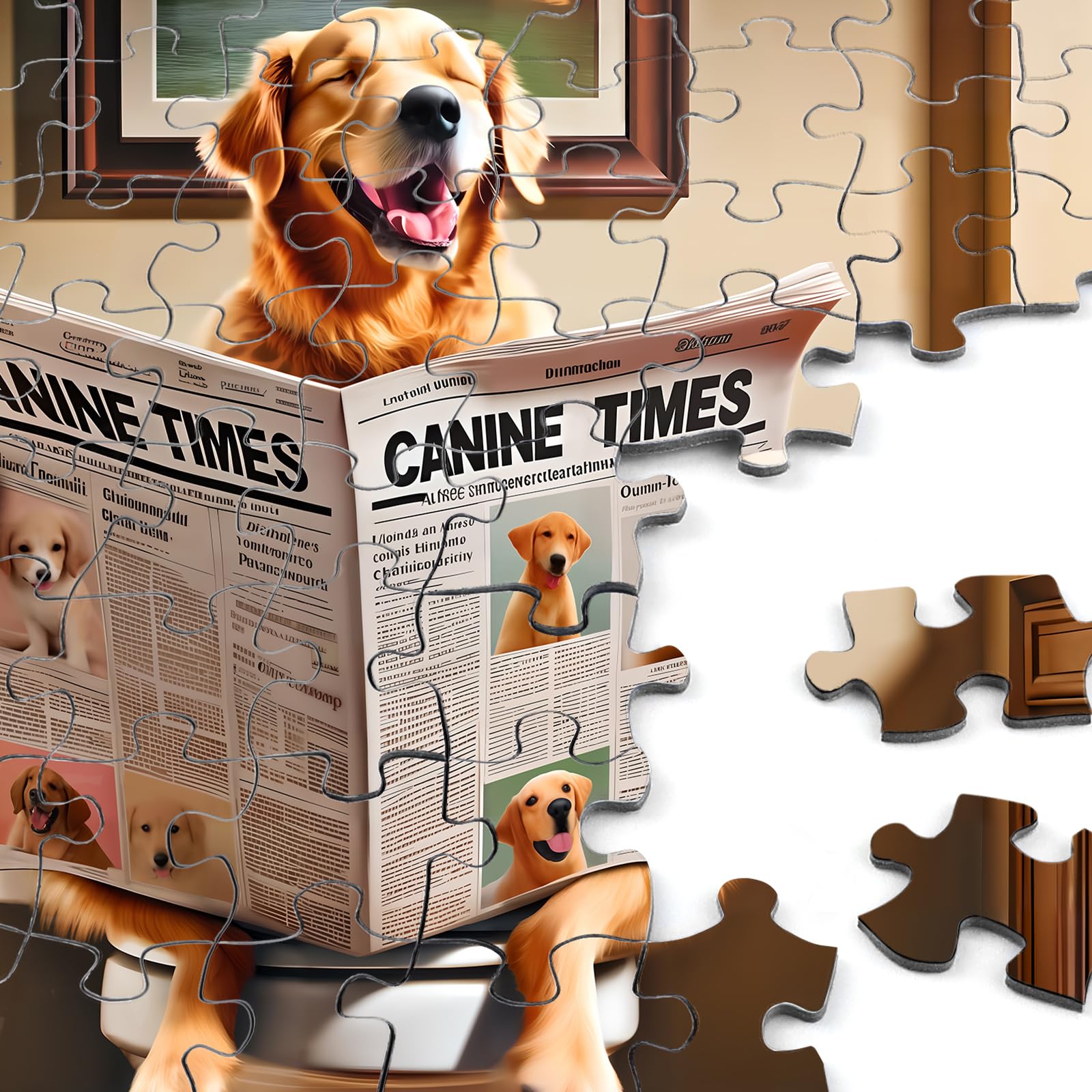 Rocorose Puzzle für Erwachsene, 1000 Teile, lustiges Hunde-Bodenpuzzle mit exquisitem Poster, klare Farbe, herausforderndes Puzzle-Spiel passt perfekt zusammen, 69,8 cm L x 50 cm B