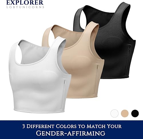 Miniatura 5 de LGBT UNICORNS Carpeta de pecho Trans FTM, diseño de tamaño ajustable, agradable al tacto y transpirable, cubiertas para pezones integradas