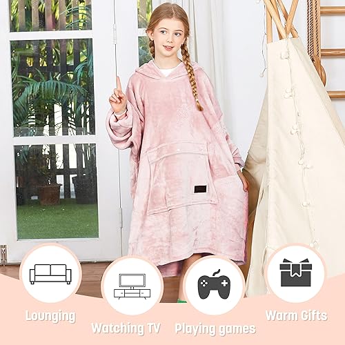 Miniatura 90 de Catalonia Rainbow Cat Oversized Blanket Hoodie Sweatshirt for Kids, Wearable Fleece Pullover with Large Front Pocket, Teen Boys Girls Gift