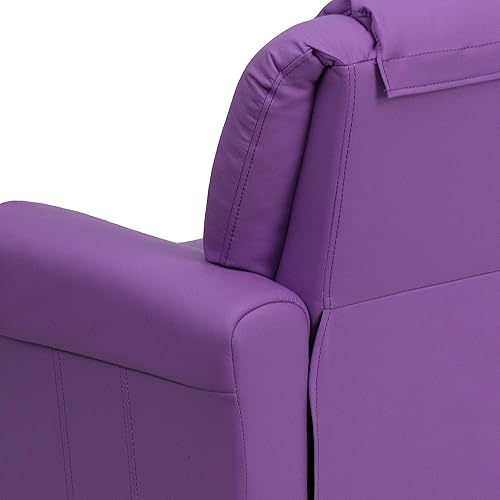 Miniatura 9 de BizChair Sillón reclinable infantil de vinilo lavanda con portavasos y reposacabezas