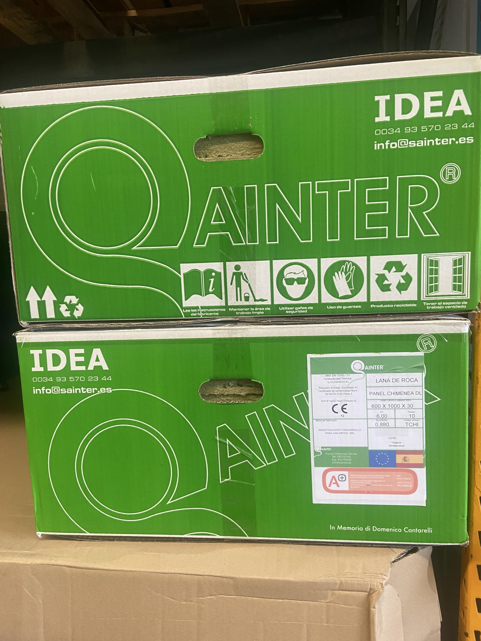 Sainter® Placa de Lana de Roca con Aluminio, Aislamiento para Chimeneas, 1000x600x30mm, Alta Densidad 100kg/m³