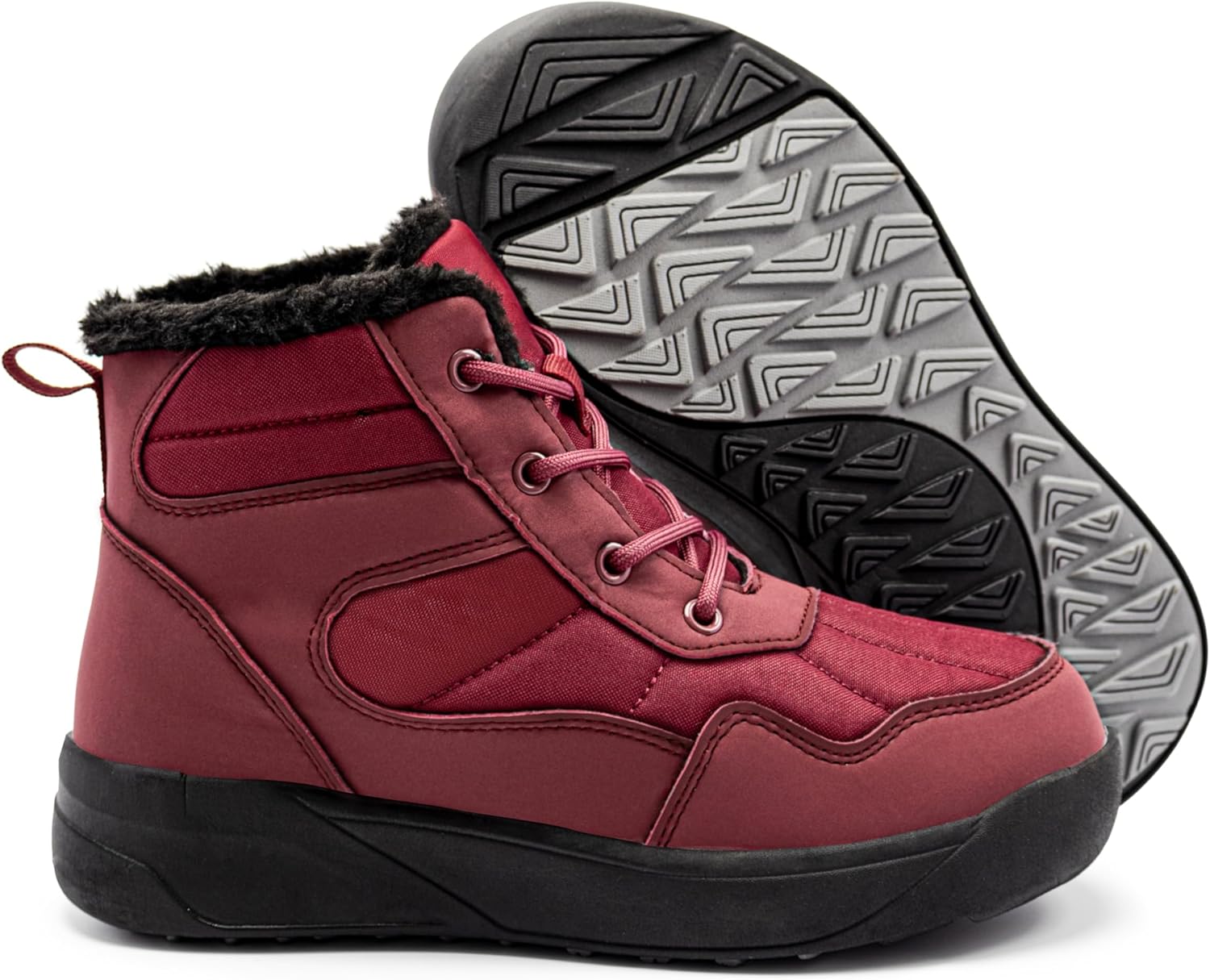 ChayChax Women's Winter Snow Boots with Fur Lined Lightweight Ankle Booties Anti Slip Comfortable Warm Winter Shoes