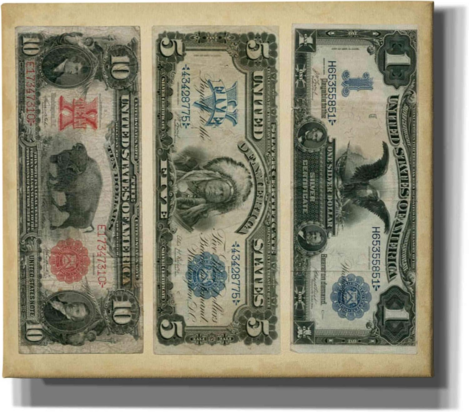Epic Graffiti 'Antique Currency VI' by Vision Studio Canvas Wall Art, 16"x12"