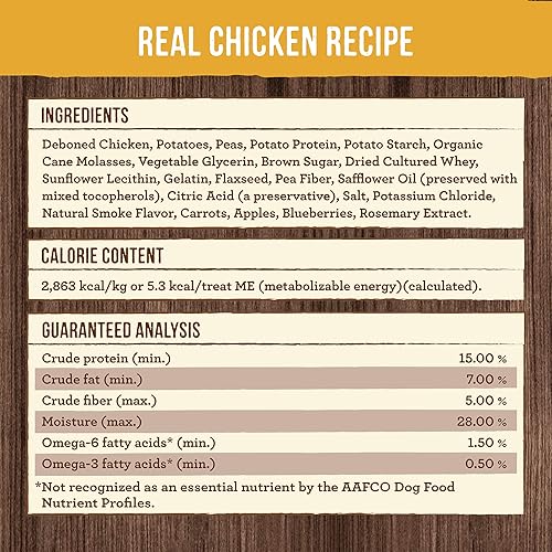 Miniatura 4 de Merrick Power Bites - Golosinas para perros sin granos, 2 sabores (pollo y carne de res real de Texas)