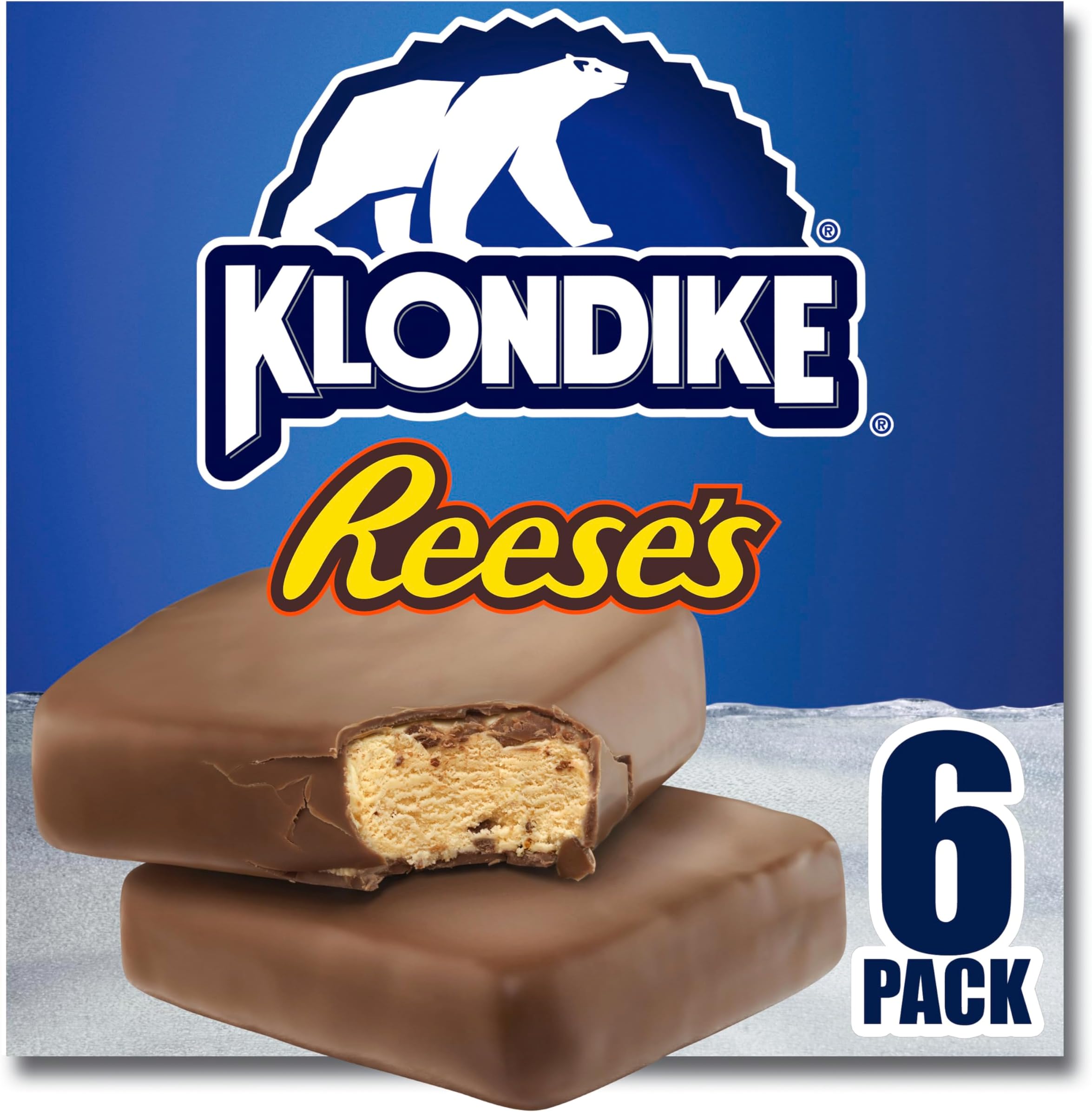 Frozen Dairy Dessert Bars Reese's 6 Count for a Delicious Frozen Dessert Kosher Certified Made With No Artificial Growth Hormones 4 fl oz