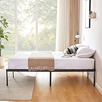 Vista 6 de VECELO - Marco de cama de plataforma de metal de 14 pulgadas, láminas de acero resistentes/Base de colchón de fácil montaje/No necesita somier