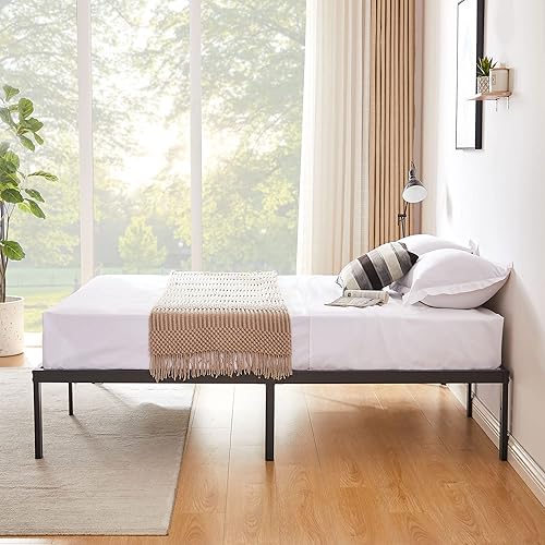 Miniatura 78 de VECELO - Base de cama metálica, no necesita somier, base de colchón, soporte de listones de acero, color negro, tamaño king