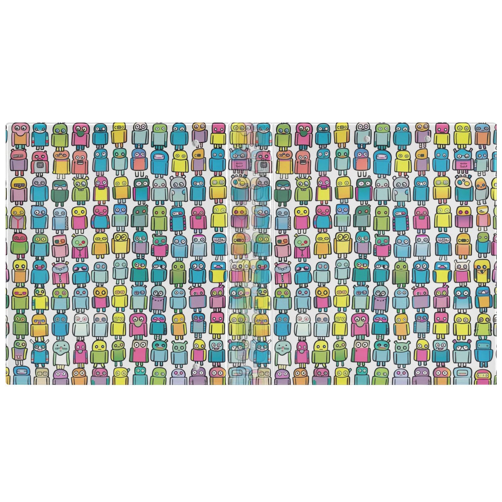 Raccoglitore a 3 anelli piccoli robot da 3,8 cm, anelli rotondi per 200 fogli, raccoglitori a 3 anelli con clip in metallo antiscivolo