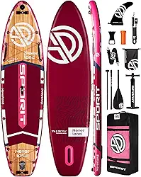 Prancha de stand up paddle inflável super larga de 11'6 × 35 ", prancha de sup ultra estável para adultos, capacidade de 450 lb com alça de ombro, mochila de 100 l, nadadeira removíve