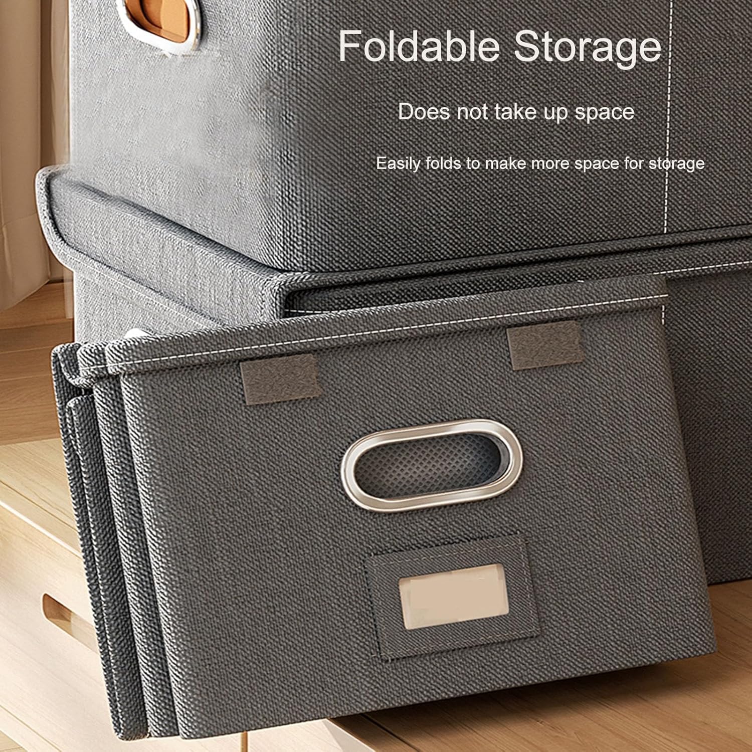 Storage boxes Clothes storage boxes Foldable Storage Bags, Storage Containers for Organizing Bedroom, Closet, Clothing, Organization and Storage with Handle(Gris,M)