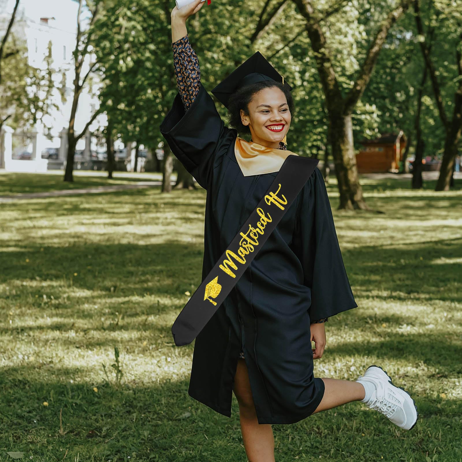 Mastered it Sash, Black Congrats Grad Sash Class of 2026 Senior Graduation Sash for Graduation Party Supplies Masters Graduation Gifts - Image 3