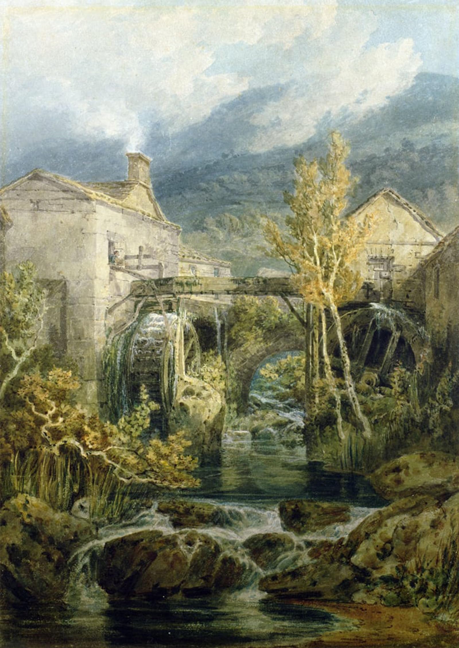 ARTXLXXBN Famous Prints Artwork Pictures Poster Painting Art the Old Mill Ambleside by Mallord William Turner Artwork Landscape Pictures for Home Decor 60x90cm