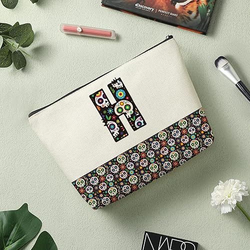 Miniatura 6 de Bolsa de cosméticos de maquillaje inicial personalizada, Blanco8