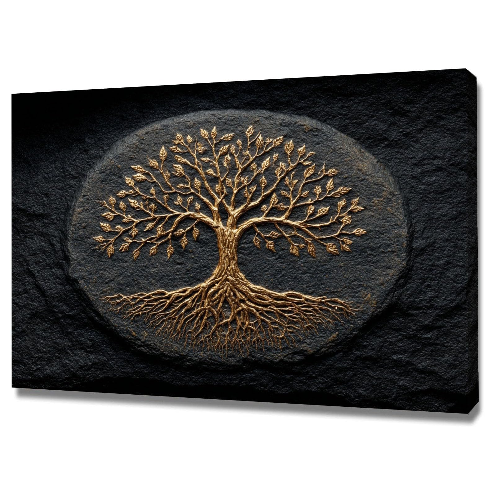 TODOAA Cuadro Arbol Abstracto Lienzo Nórdico Cuadros Mural del Árbol Natural de la Vida Decoracion Salon Lienzo, Dormitorios Para Comedor Oficina Pasillo Cocina Y Baño（Oro 8-50x70cm Enmarcado