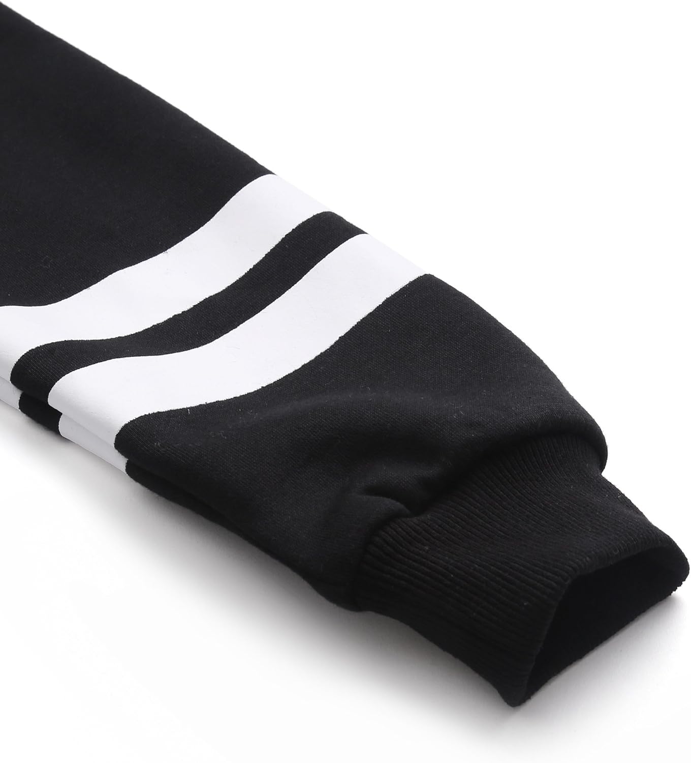 SweatyRocks Sweatshirt Pullover Fleece Drop Shoulder Striped Hoodie Small Black