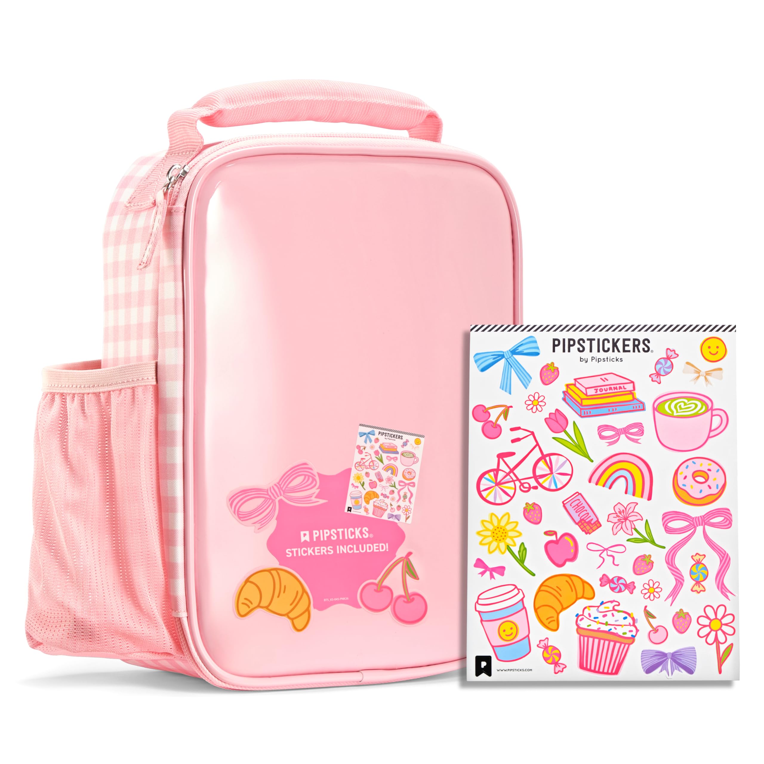 Fit & Fresh x Pipsticks® Insulated Kids Lunch Bag w/Included Sticker Sheet | Bottle Pocket, Easy Carry Handle, BPA-Free, Easy-to-Clean, Leak-Resistant, Kids Lunch Bag School, Toddler Lunch Box