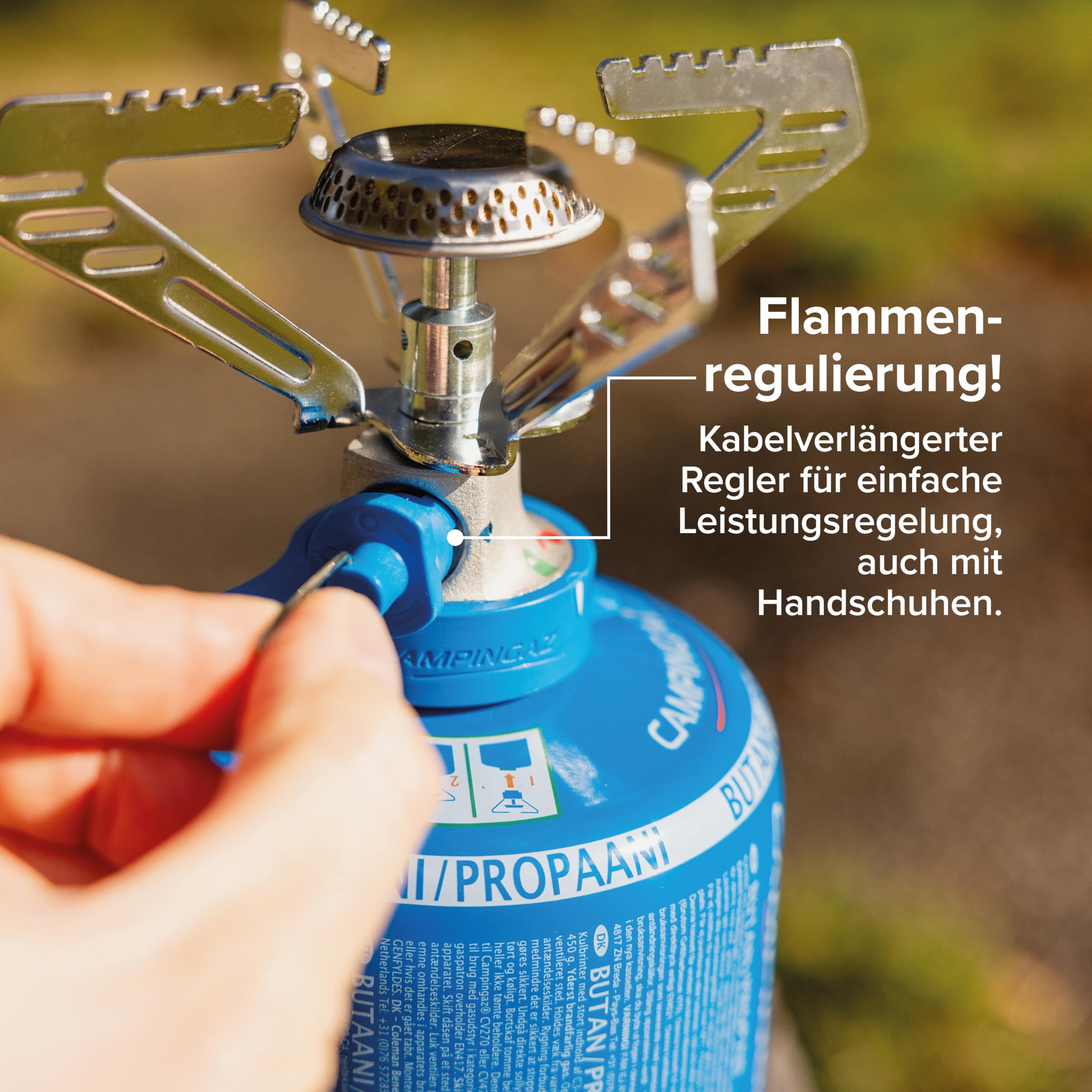 Campingaz Camping Connect Gaskocher | Mit einfachem Klickanschluss und Doppelverriegelung | Leichter 1-Flammen-Campingkocher | 1-Brenner Kocher | Hohe Leistung 1250 W | Camping und Festivals