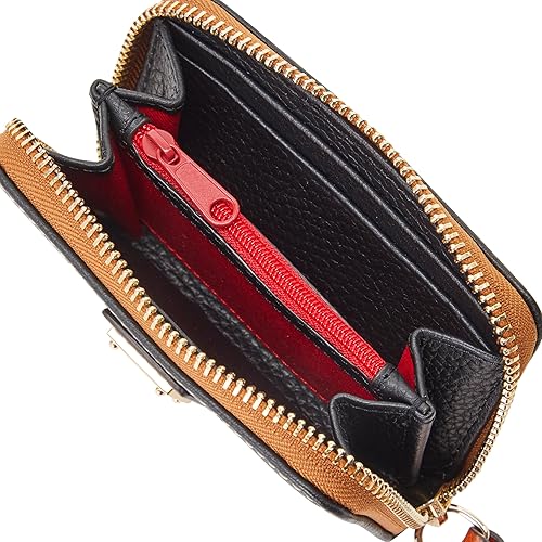 Miniatura 3 de Dooney & Bourke Billetera, Pebble Grain Gran Cremallera Alrededor De La Caja De La Tarjeta De Crédito Jeans, Negro -, Casual