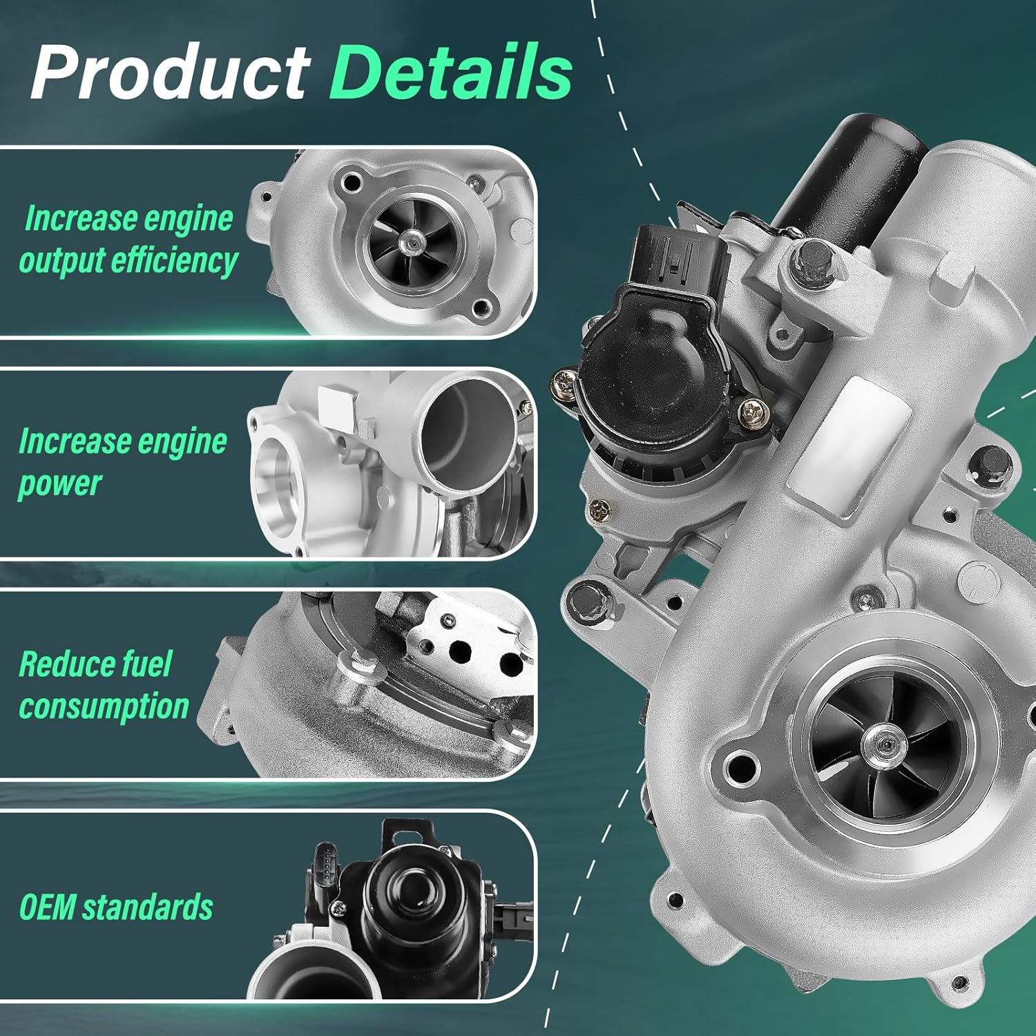 Complete Turbocharger Turbo Kit, with Wastegate Actuator & Gasket, Fit for Toyota Hilux 2005-2015, Land Cruiser Prado 2004-2019, 3.0L Diesel, Replace# 17201-0L040, 17201-30160