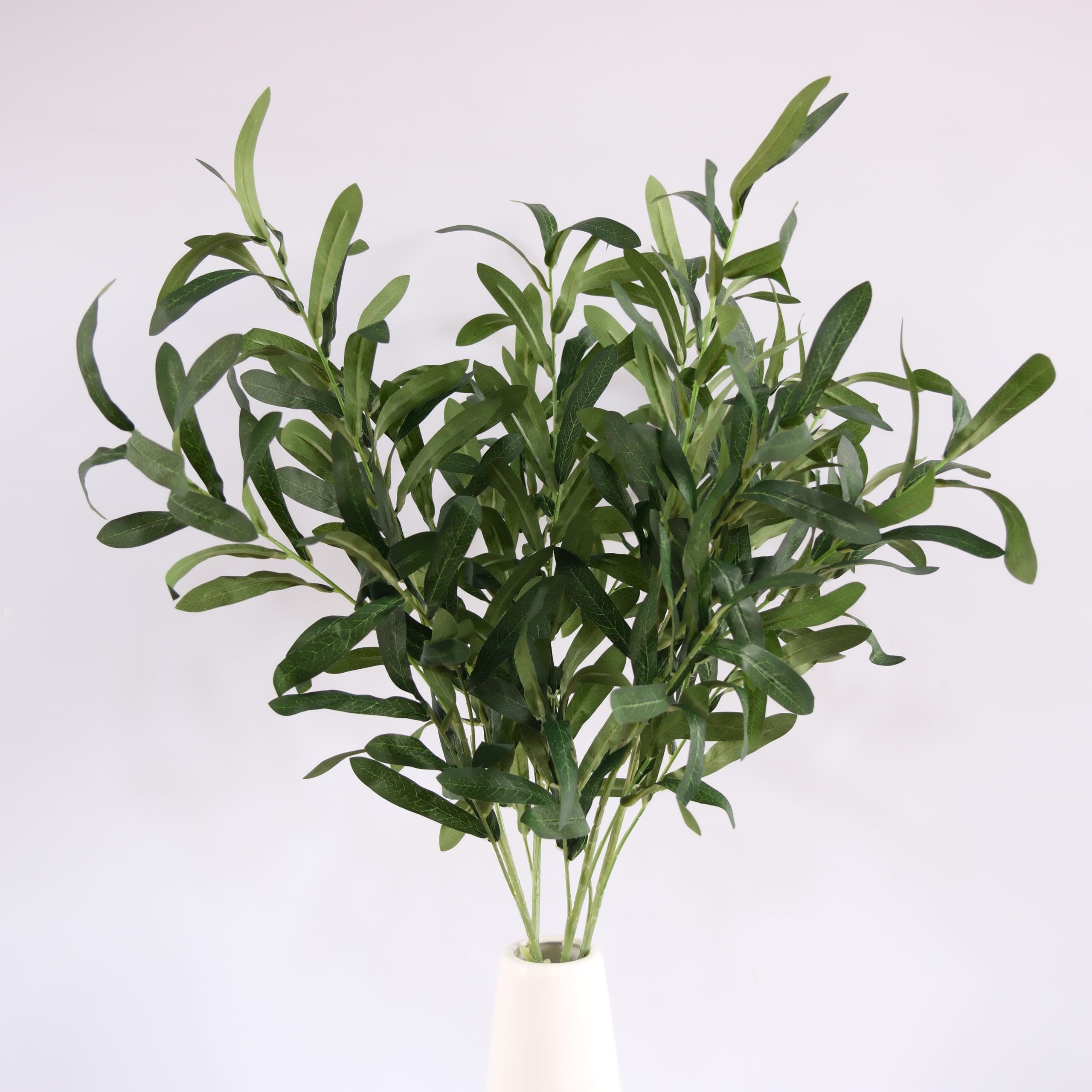 4pcs 36 inch Tall Faux Greenery Branches Stems Fake Olive Branches Artificial Plants for Vase Home Party Decoration (Green)