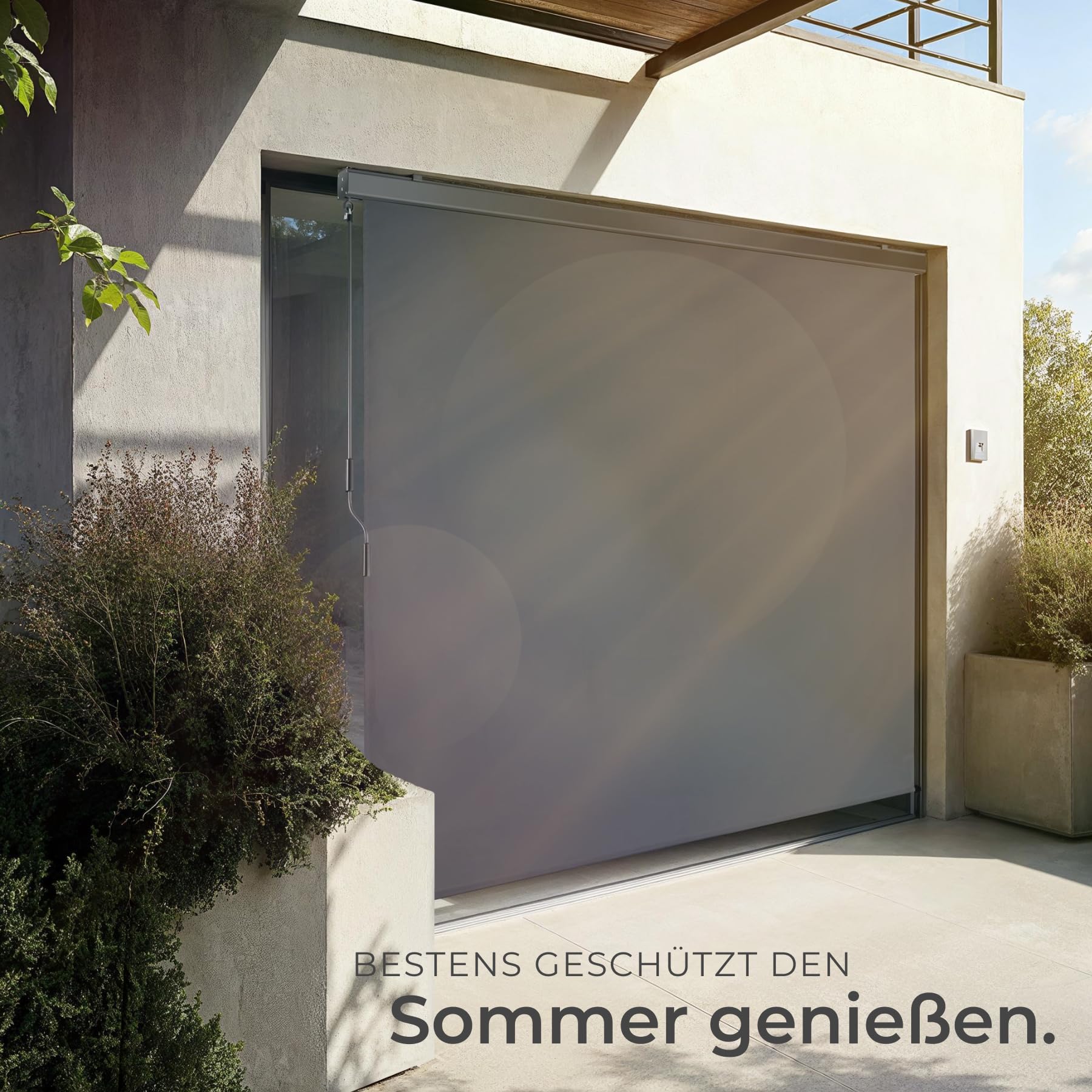 tectake® Markise, Senkrechtmarkise, Sonnenschutz Balkon Sichtschutz Terrasse, Flexible Trennwand für Pergola, Garten, Windschutz, Sonnenschutz, Balkonsichtschutz - dunkelgrau, 200 x 250 cm