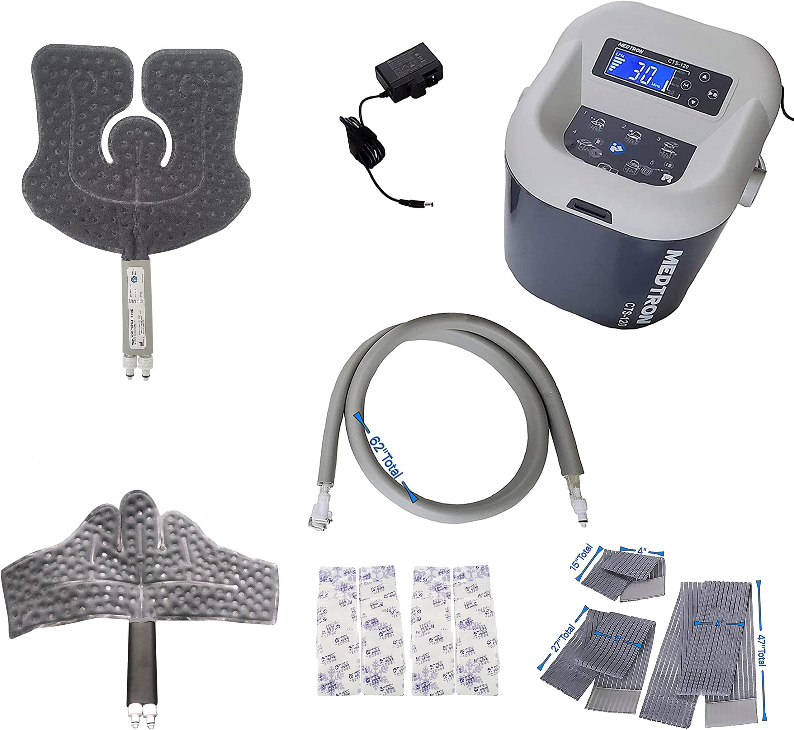 Medtron Cold Therapy Ice Machine for Knee and Joints After Surgery with Programmable Timer, Comes with 2 Pads and 20 Ice Packs, Lightweight 9 Quart Cooler, Quiet Pump, Strong Cyrotherapy Treatment