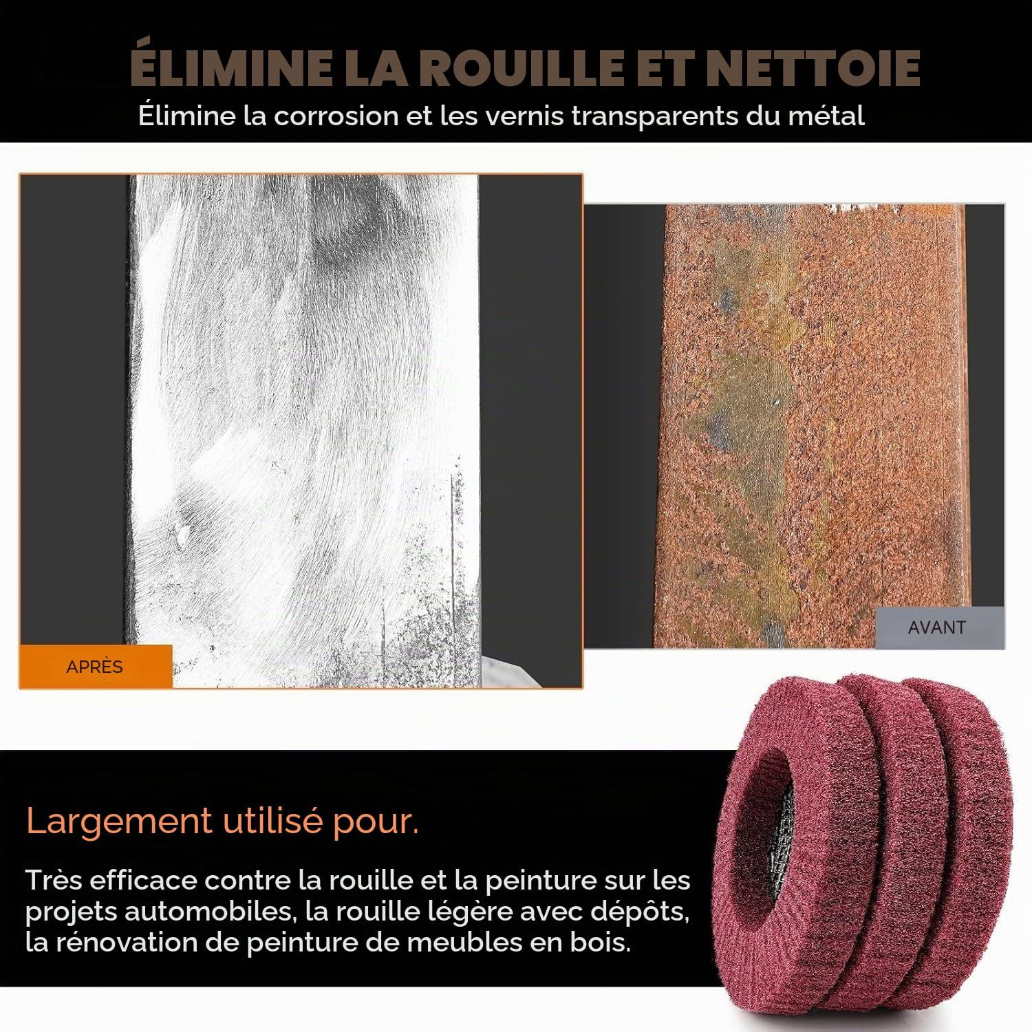 SI FANG Lot de 5 disques abrasifs 115 mm, grain 320, pour meuleuse d'angle 4,5 x 2,2 cm